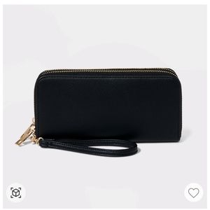 A New Day Double Zip Wallet Black
